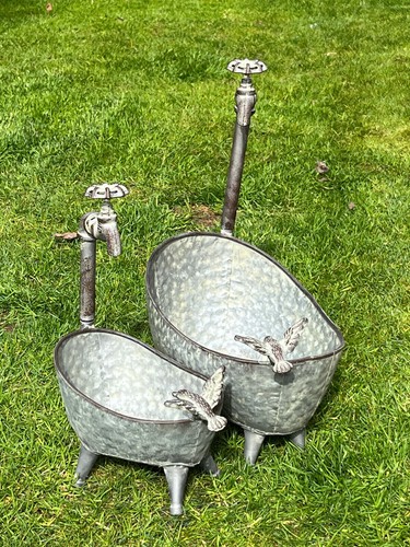 2er set zinkwanne blumentopf - 2er,