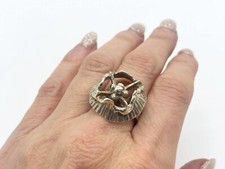 Sten & Laine, Finnland 70er Sterling Silber Modernist Ring Statement Ring