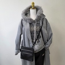 Damen Handtasche Schwarz flach