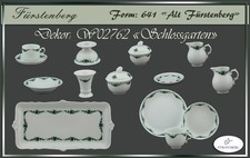 Alt Fürstenberg Form 641  Schlossgarten W02762 Teile zur Wahl: tasse teller