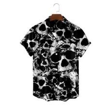 Schädel Totenkopf Skull 3D Streetwear Herrenhemd Hemd shirt Romanze polyester