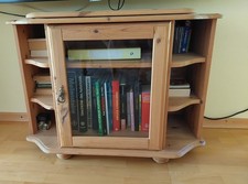 Fernsehschrank TV Phono mit Glastür Kiefer gelaugt geölt Vollholz