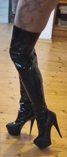 Sexy Wetlook Lack Overknee