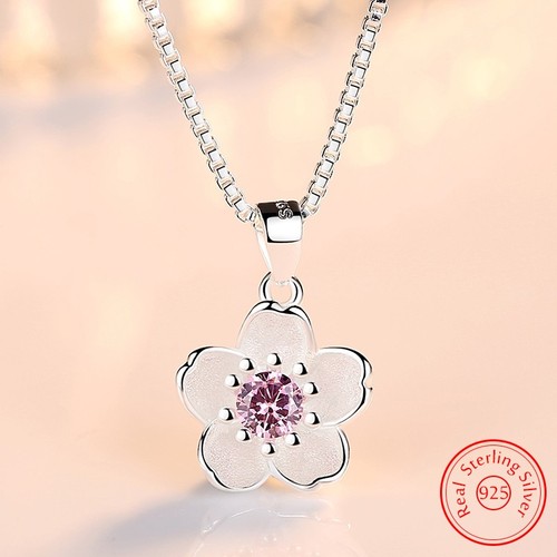 Damen halskette blume - halskette, 925