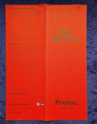 Scirocco preisliste v - ,