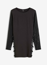 Körperbetonendes Kleid Gr 52/54 Schwarz Mini-Dress Abendkleid Cocktailkleid Neu*