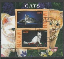 Malawi  Block  Katzen  gestempelt