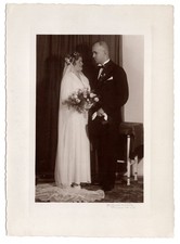 Antikes Hochzeitsfoto 1930er Alfred Kahle Pulsnitz s/w 18x13 cm Silbergelatine