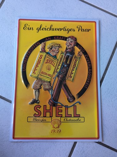 Shell blechschild ein - shell,