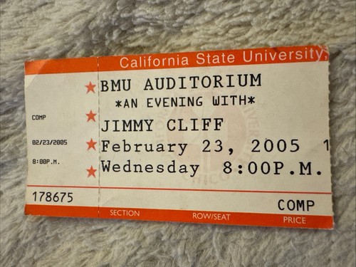 Jimmy cliff concert - ticket, bmu