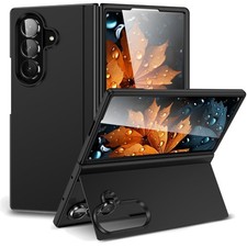 Samsung Galaxy Z Fold 7, Hülle, Klappständer, stoßfest, Schutzcover, Schwarz