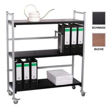 Bürowagen HxBxT: 100x89x30cm 3 Ablageböden, Rollregal Aktenwagen Ordnerwagen