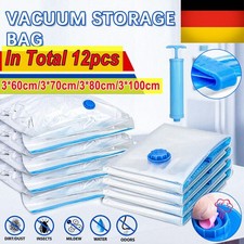 12x VAKUUMBEUTEL AUFBEWAHRUNGSBEUTEL VAKUUM VACUUM BEUTEL FÜR KLEIDUNG BETTE