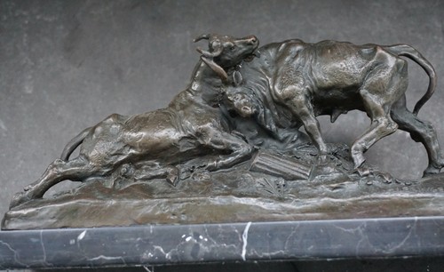 Zwei bronze stiere - zwei, bronze-stiere