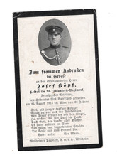 Sterbebild ,WK1 Inf.-Regt. 20