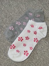 Socken 2er Set weiß/grau gemustert Größe 35-38 TK Maxx