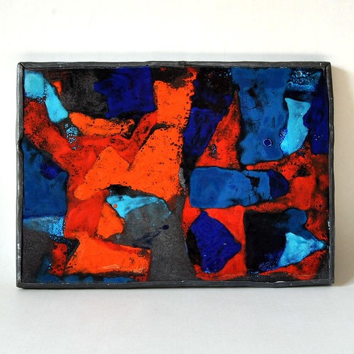 Abstraktes emaille wandbild - abstraktes, emaille-wandbild