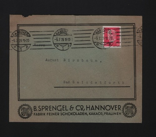 Hannover briefumschlag 1929 - hannover,,