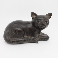 Bronzefigur Katzenskulptur Katze im römischen Stil mit viel Patina