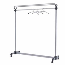 Alba Kleiderständer Stange fahrbar Kleidungsstück Metall schwarz & silber 150 x 50 x 170 cm