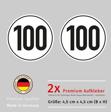 Aufkleber 100 km/h für
