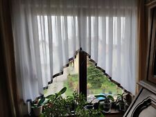 2 Gardinen, Stores, mit farbigem Abschluss, 3er Faltenband, 140 cm Breit, top