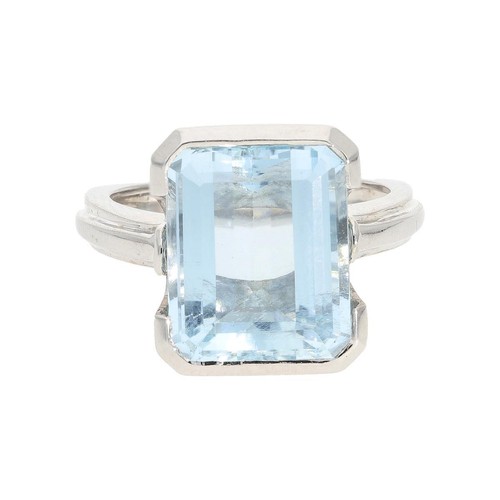 Aquamarin ring aus 750er - aquamarin,