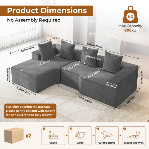 Ecksofa cord sofa sitzer - ecksofa,