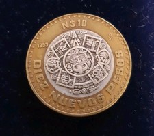 Seltene  10 Pesos  1993 Mexico, Kern 925er Silber / Bimetall 