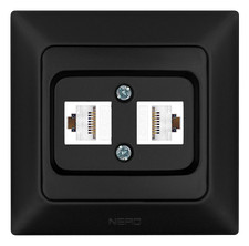 2 Fach Schwarz 6.a CAT7 ISDN