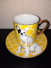 Grosse Kaffeetasse / MUG mit Untertasse /Teller * Hundemotiv * Bully *Bulldogge 