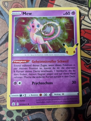 Mew holo pokemon karte - mew, deutsch