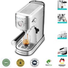 Edelstahl Espressomaschine 20 Bar Milchaufschäumer 1L Kapazität compact