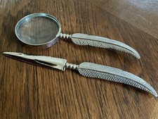 Silber Metall Feder Stil Griff