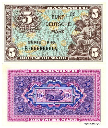 Fünf deutsche mark banknote - fünf,