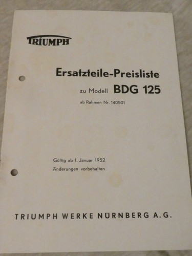 Triumph ersatzteile preisliste - triumph,