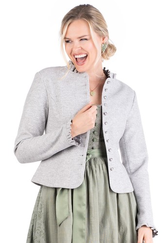 Damen walkjacke kordula silber - walkjacke,