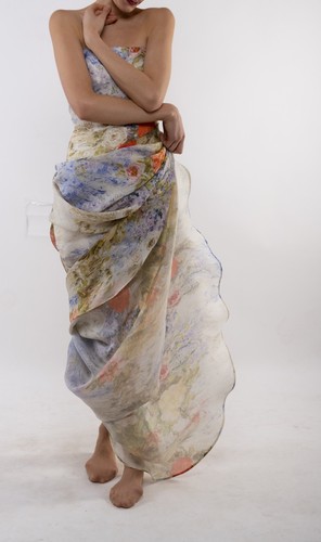 Kleid rohe seide bemalt - kleid, aimee