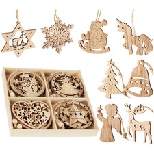 Holz Weihnachtsbaum Anhänger Weihnachtsdeko Christbaumschmuck Set