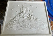 wunderschönes Wandbild-Stuck Relief aus Gips- -Burgruine-Ritter-Mittelalter