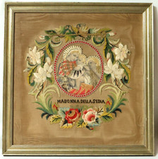 Altes Stickbild Maria Madonna