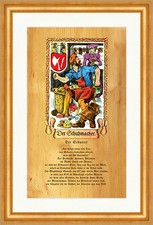 Der Schuster Schuhmacher Nadel Handwerk Riemen Leder Zunft Stand 032 Gerahmt