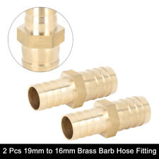 2 Stk. 19 bis 16mm Messing Barb Schlauchreduzierer Klebepresse Fitting für Auto