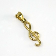Anhänger Notenschlüssel in 585/14k. Gelbgold ca. 2,5 cm NEU   -443