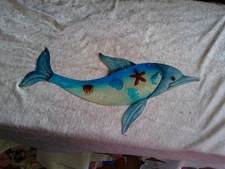 Wand-Deko/Metal/Delfin/blau/t?