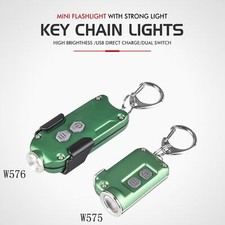 Mini CREE LED Flashlight Micro Keychain Key Ring Bright Torch USB Rechargeable