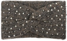 Damen Strick Stirnband Perlen, Metallic Glitzer, Knoten Haarband Headband Winter