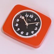 Alte Pop Art Küchenuhr Anker elektronic 70er Vintage orange elektromechanische