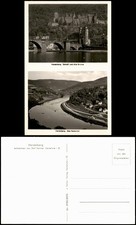 Ansichtskarte Heidelberg 2-Bild-Karte Schloss und Alte Brücke 1940
