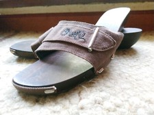 Schicke Holz Sandalen 39 (40 schmal) Clogs Sommer Haus Schuhe Schlappen braun